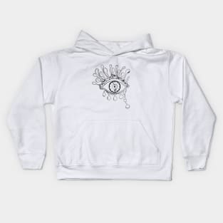 Surreal Dali Drippy Eye Stipling Pen Drawing Kids Hoodie